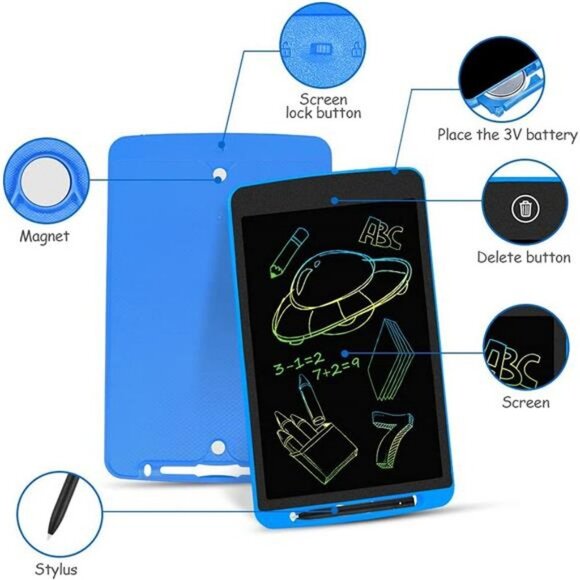 LCD Writing Tablet 12 Inch Toddler Doodle Board, Colorful Drawing Tablet - Picture 5 of 6